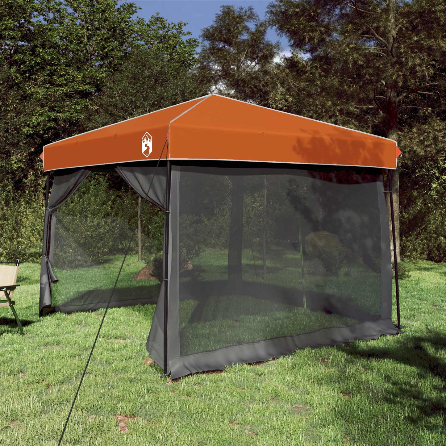 Camping Telt Sæt med tag 2 pcs Grå og orange Taffeta og Stof