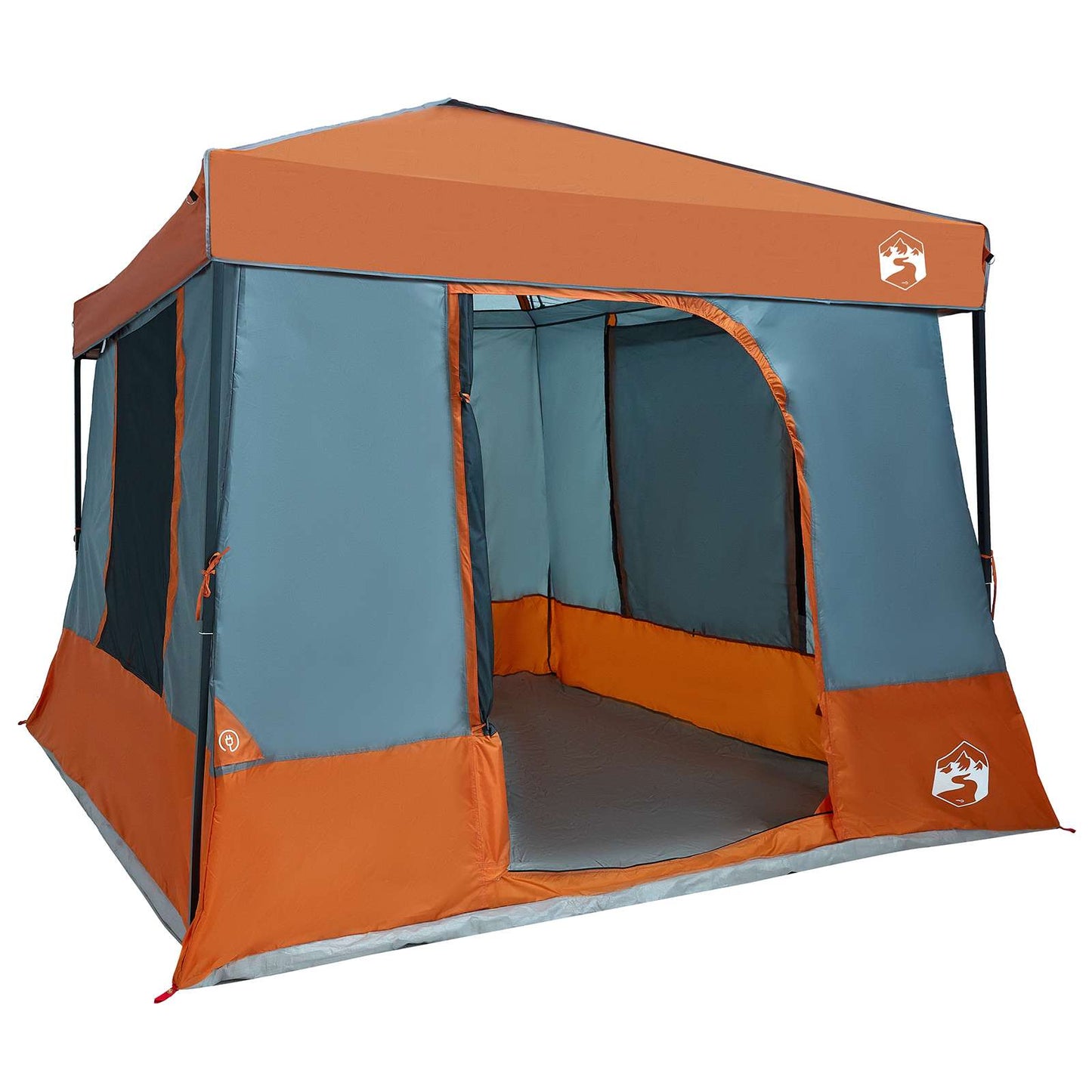 Camping Telt Sæt med tag 2 pcs Grå og orange Taffeta og Stof