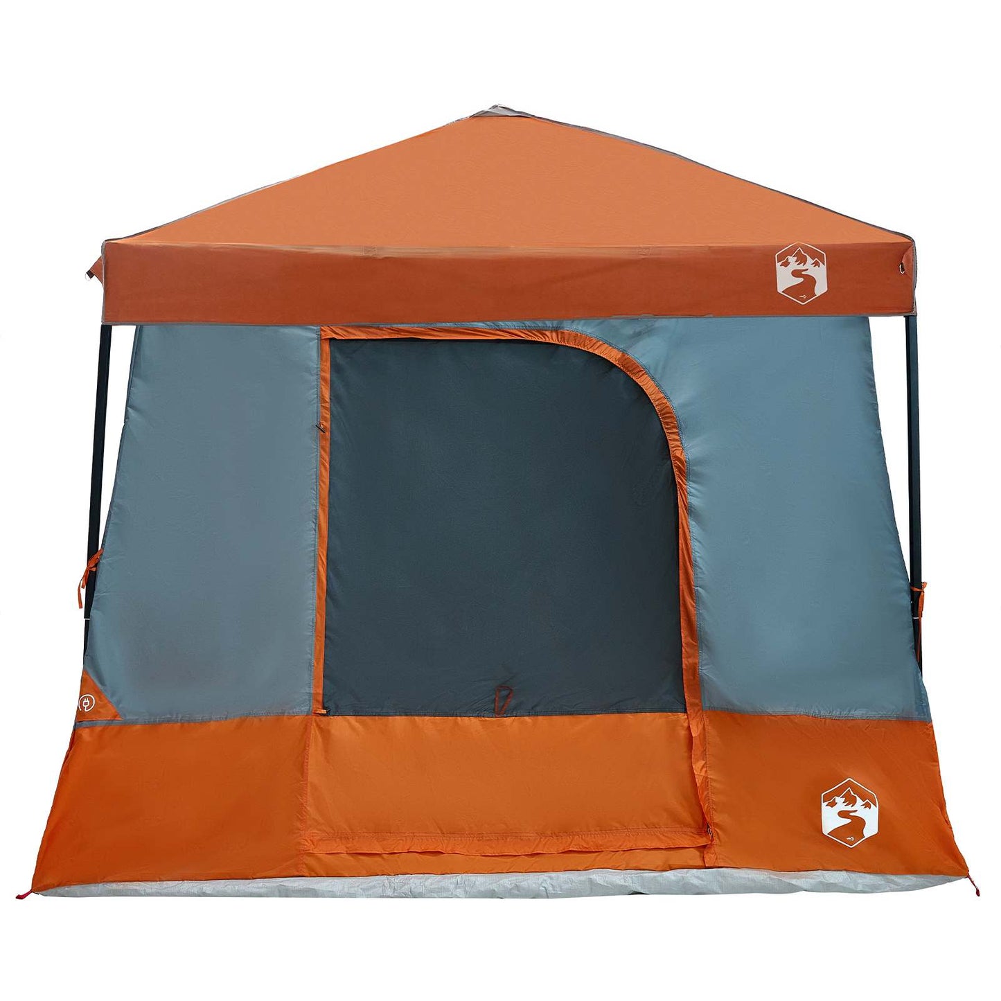 Camping Telt Sæt med tag 2 pcs Grå og orange Taffeta og Stof