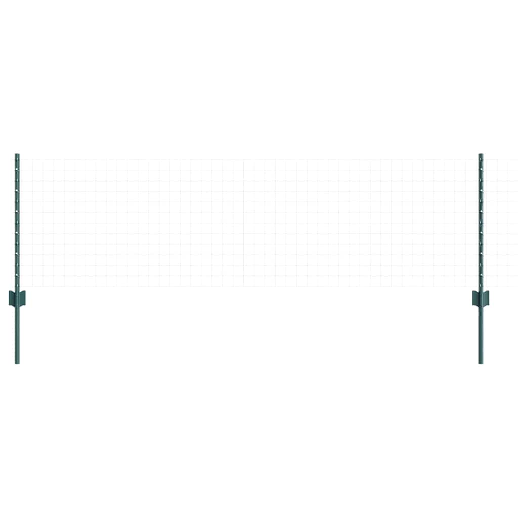 Indlejret hegnspost 22 pcs Grøn 100 cm Pulverlakeret stål