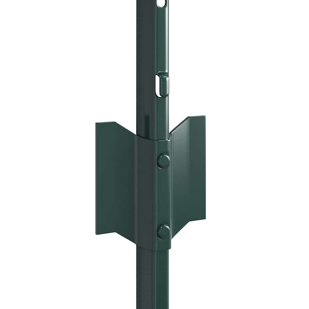 Indlejret hegnspost 22 pcs Grøn 120 cm Pulverlakeret stål