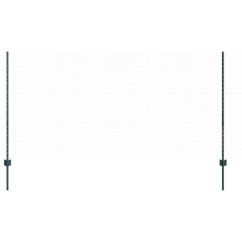 Indlejret hegnspost 44 pcs Grøn 160 cm Pulverlakeret stål