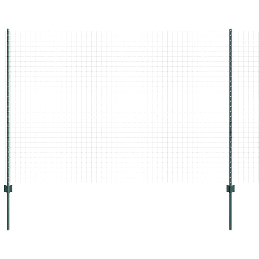 Indlejret hegnspost 22 pcs Grøn 200 cm Pulverlakeret stål