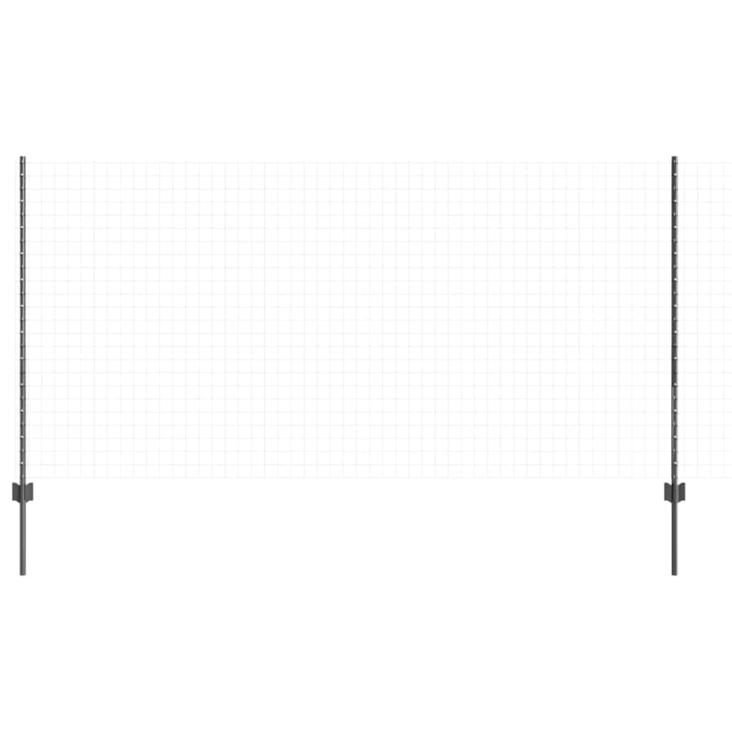 Indlejret hegnspost 22 stk. Grå 160 cm Pulverlakeret stål