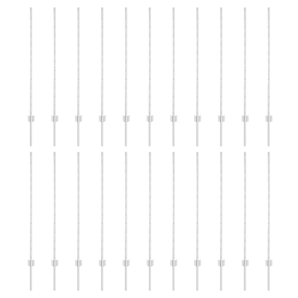 Indlejret hegnspost 22 pcs Sølv 160 cm Pulverlakeret stål