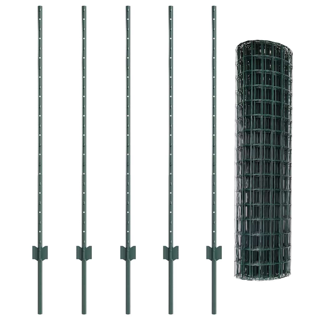 Eurohegn med stolpe 10 x 1,2 m PVC-belagt stål Grøn Mesh