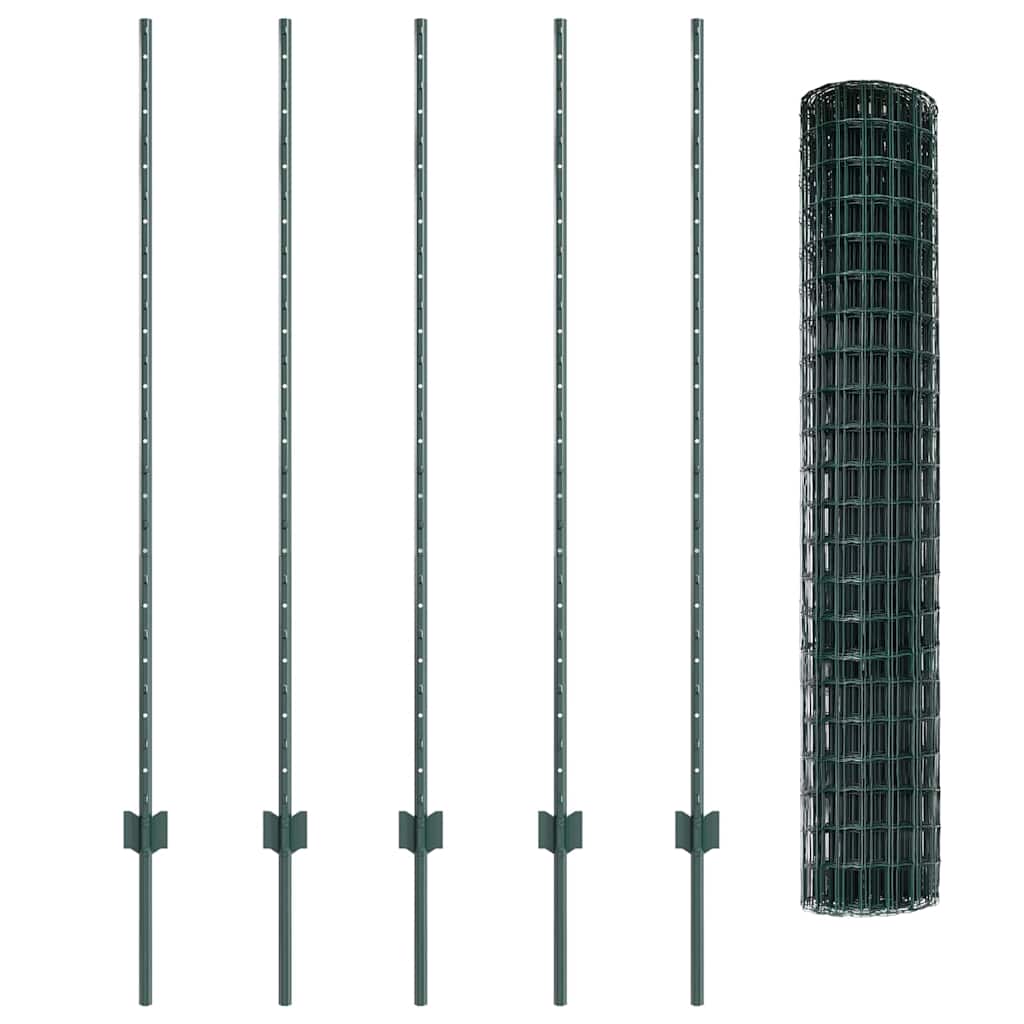 Eurohegn med stolpe 10 x 1,4 m PVC-belagt stål Grøn Mesh