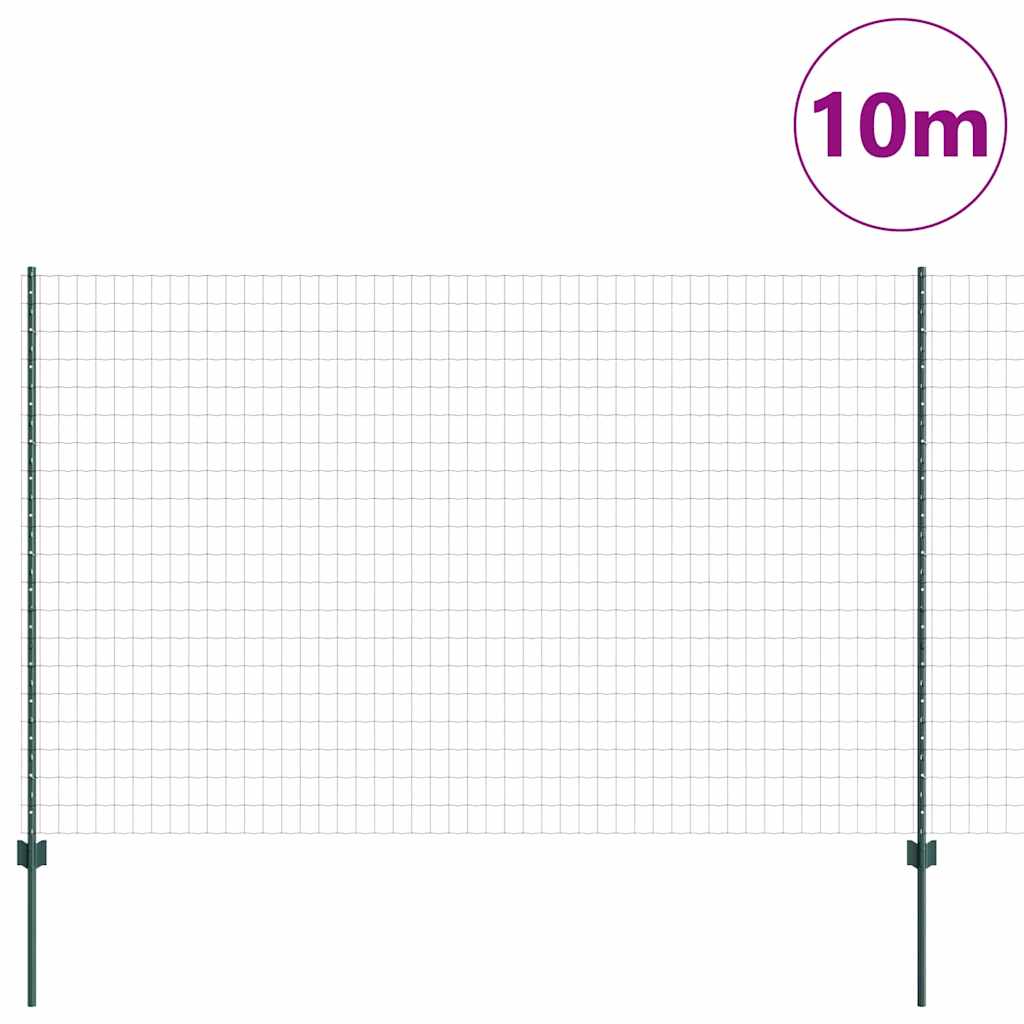 Eurohegn med stolpe 10 x 1,5 m PVC-belagt stål Grøn Mesh