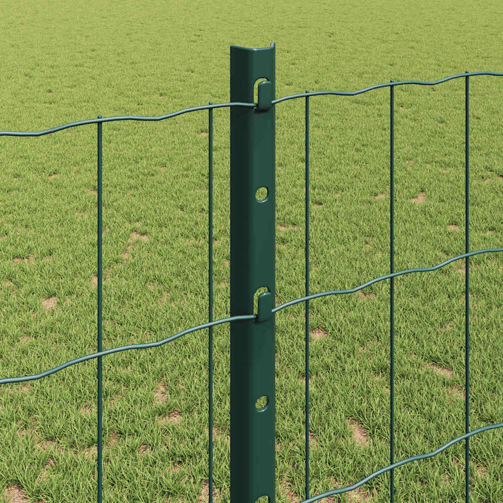Eurohegn med stolpe 25 x 1,2 m PVC-belagt stål Grøn Mesh
