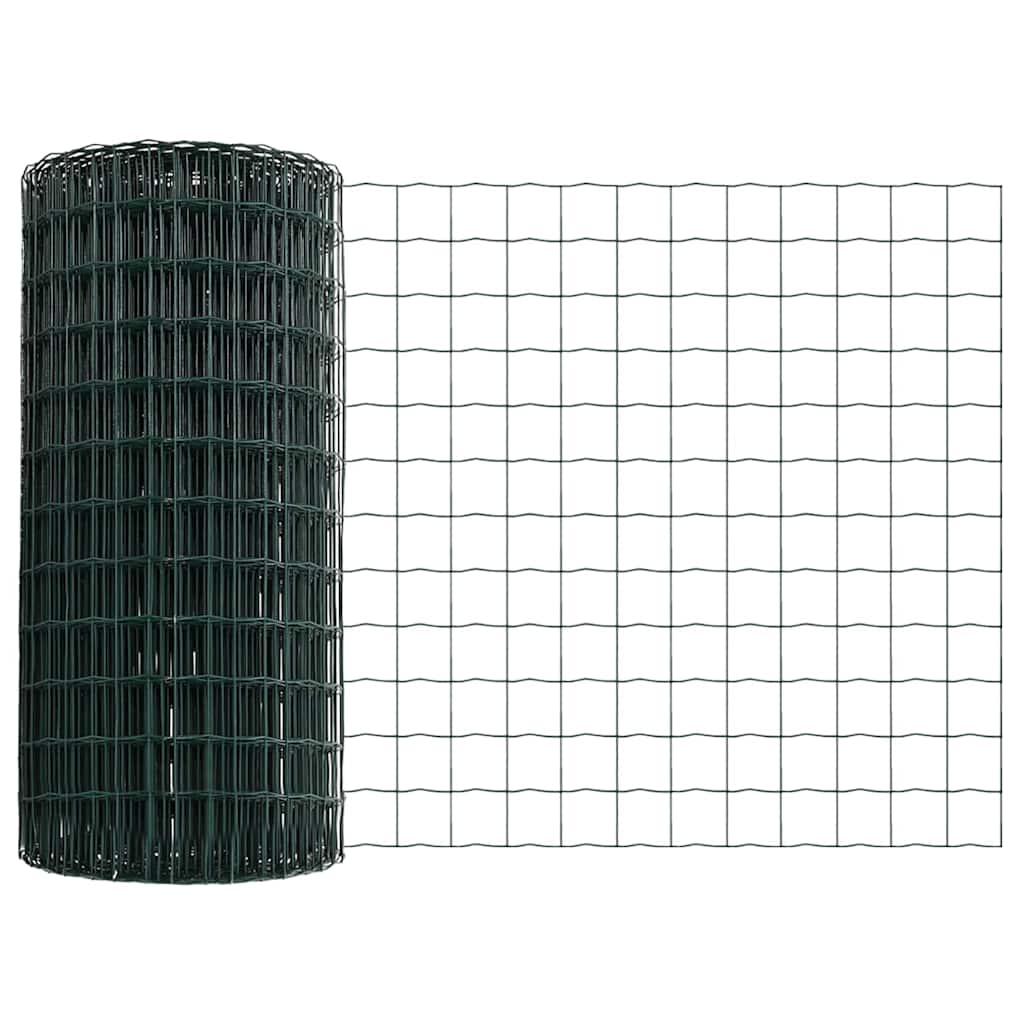 Eurohegn med stolpe 25 x 0,6 m PVC-belagt stål Grøn Mesh