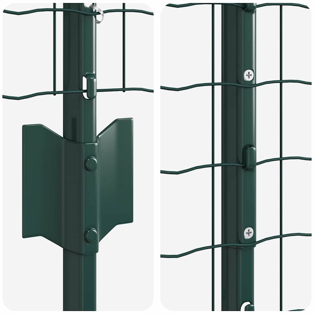 Eurohegn med stolpe 25 x 1 m PVC-belagt stål Grøn Mesh