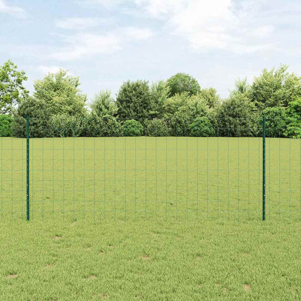 Eurohegn med stolpe 25 x 1 m PVC-belagt stål Grøn Mesh