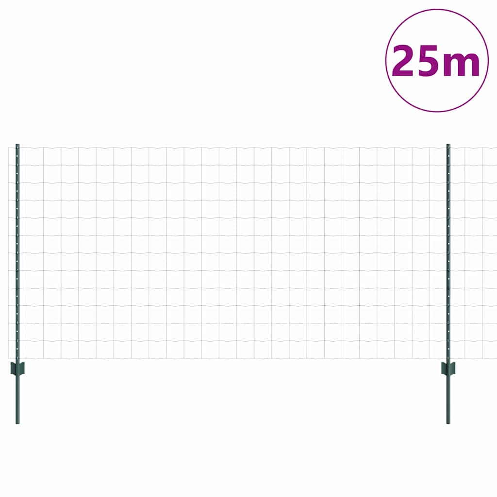 Eurohegn med stolpe 25 x 1,2 m PVC-belagt stål Grøn Mesh