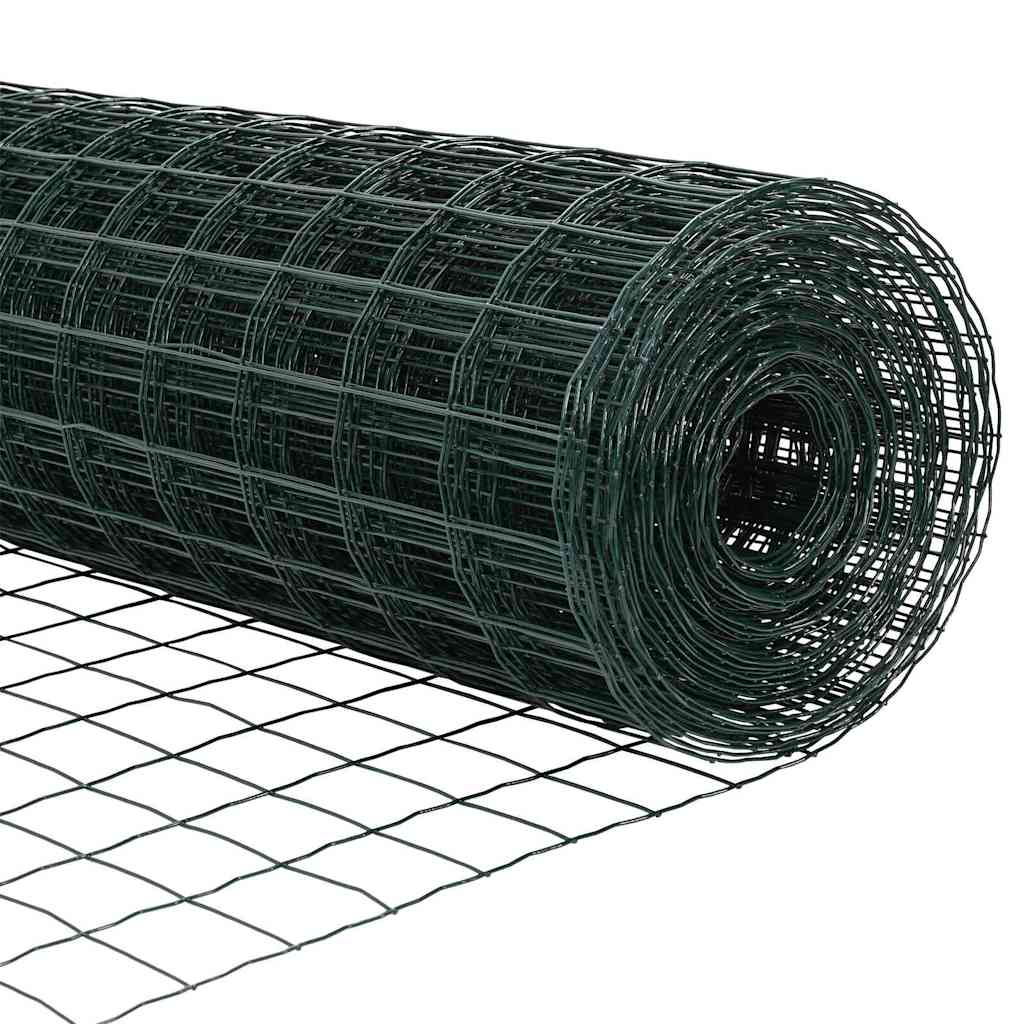 Eurohegn med stolpe 50 x 0,6 m PVC-belagt stål Grøn Mesh
