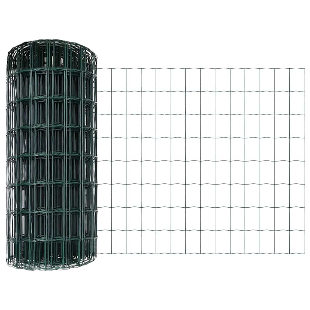 Eurohegn med stolpe 50 x 0,6 m PVC-belagt stål Grøn Mesh