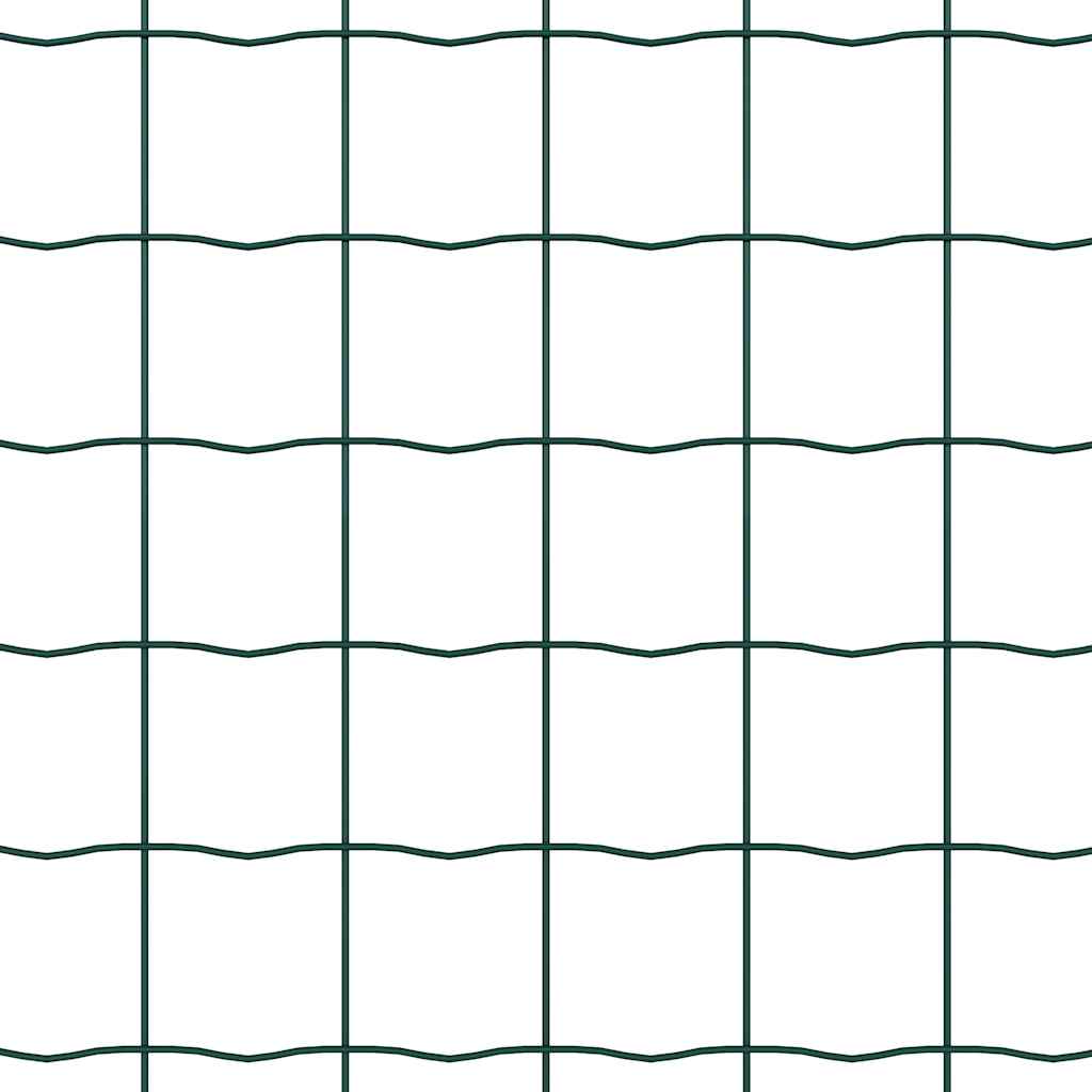 Eurohegn med stolpe 50 x 0,6 m PVC-belagt stål Grøn Mesh
