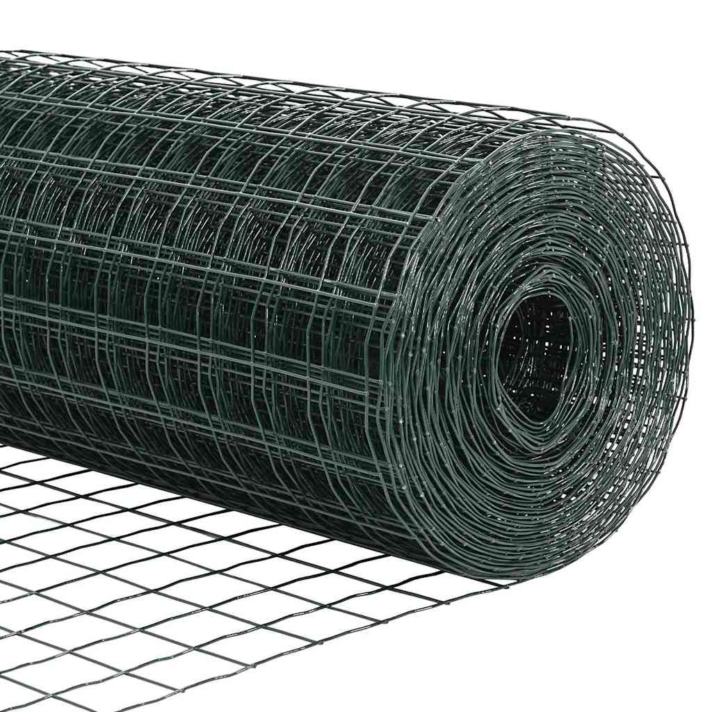 Eurohegn med stolpe 50 x 0,6 m PVC-belagt stål Grøn Mesh