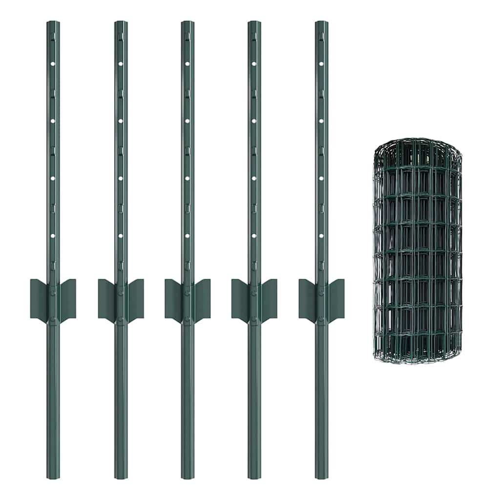 Eurohegn med stolpe 10 x 0,4 m PVC-belagt stål Grøn Mesh
