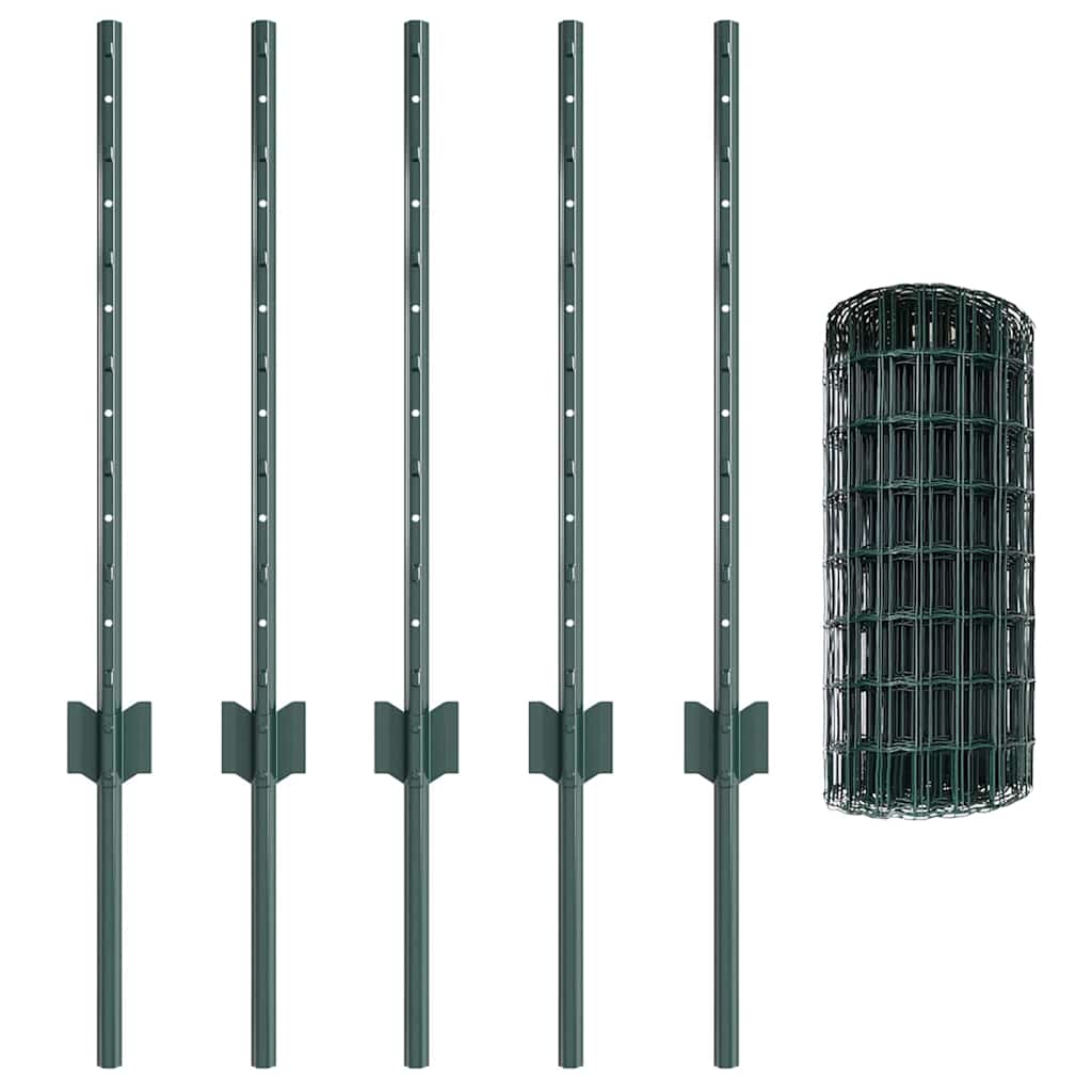 Eurohegn med stolpe 10 x 0,6 m PVC-belagt stål Grøn Mesh