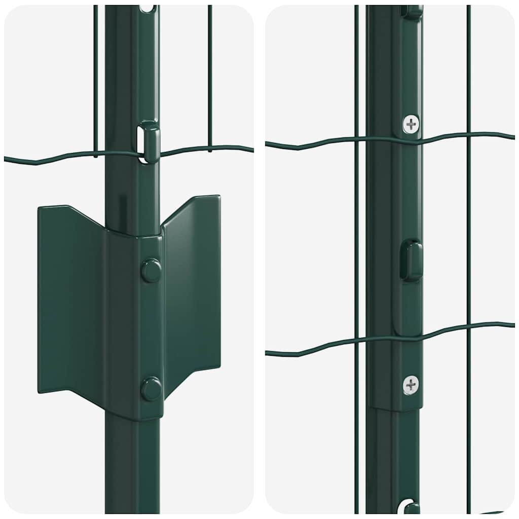 Eurohegn med stolpe 10 x 1 m PVC-belagt stål Grøn Mesh