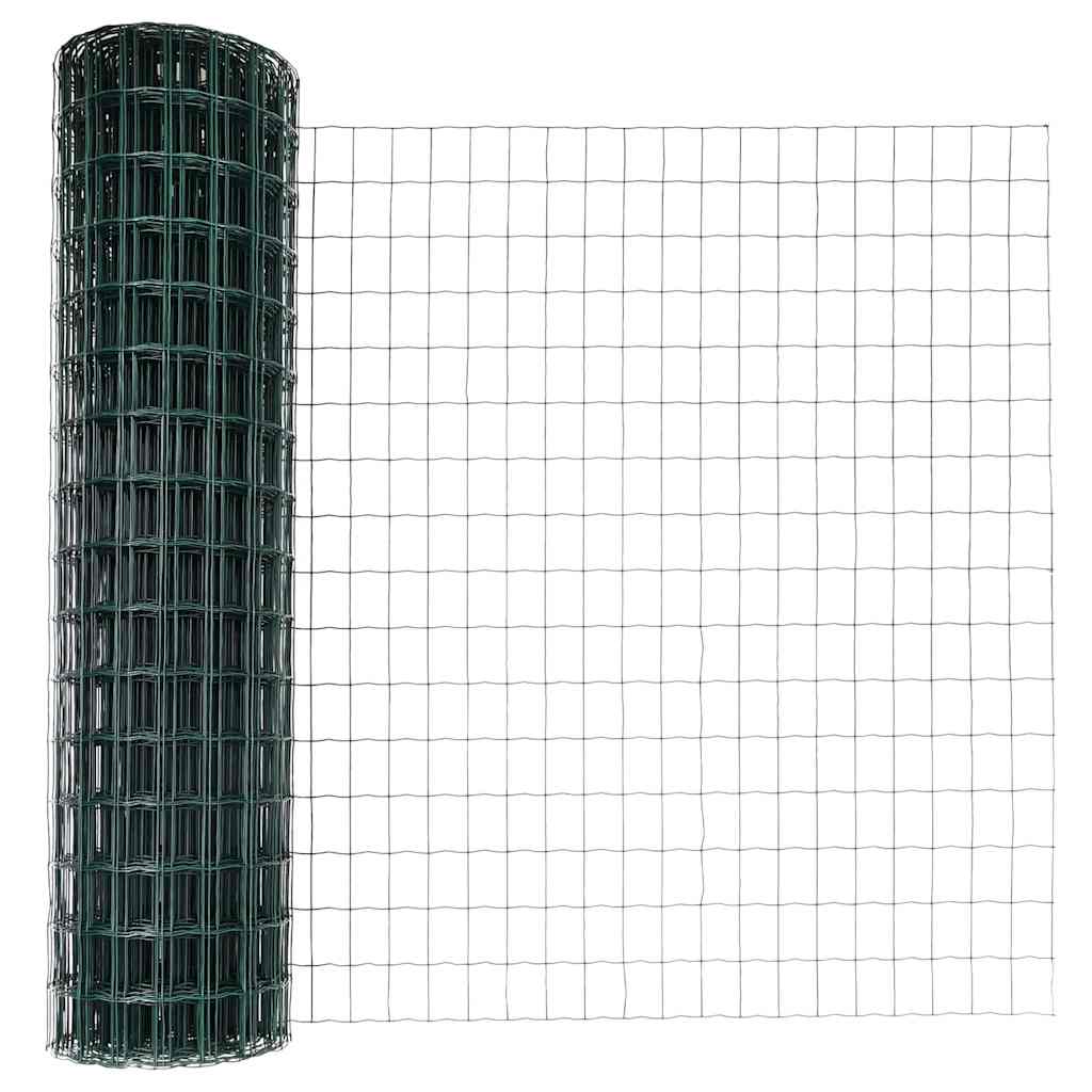 Eurohegn med stolpe 10 x 1 m PVC-belagt stål Grøn Mesh