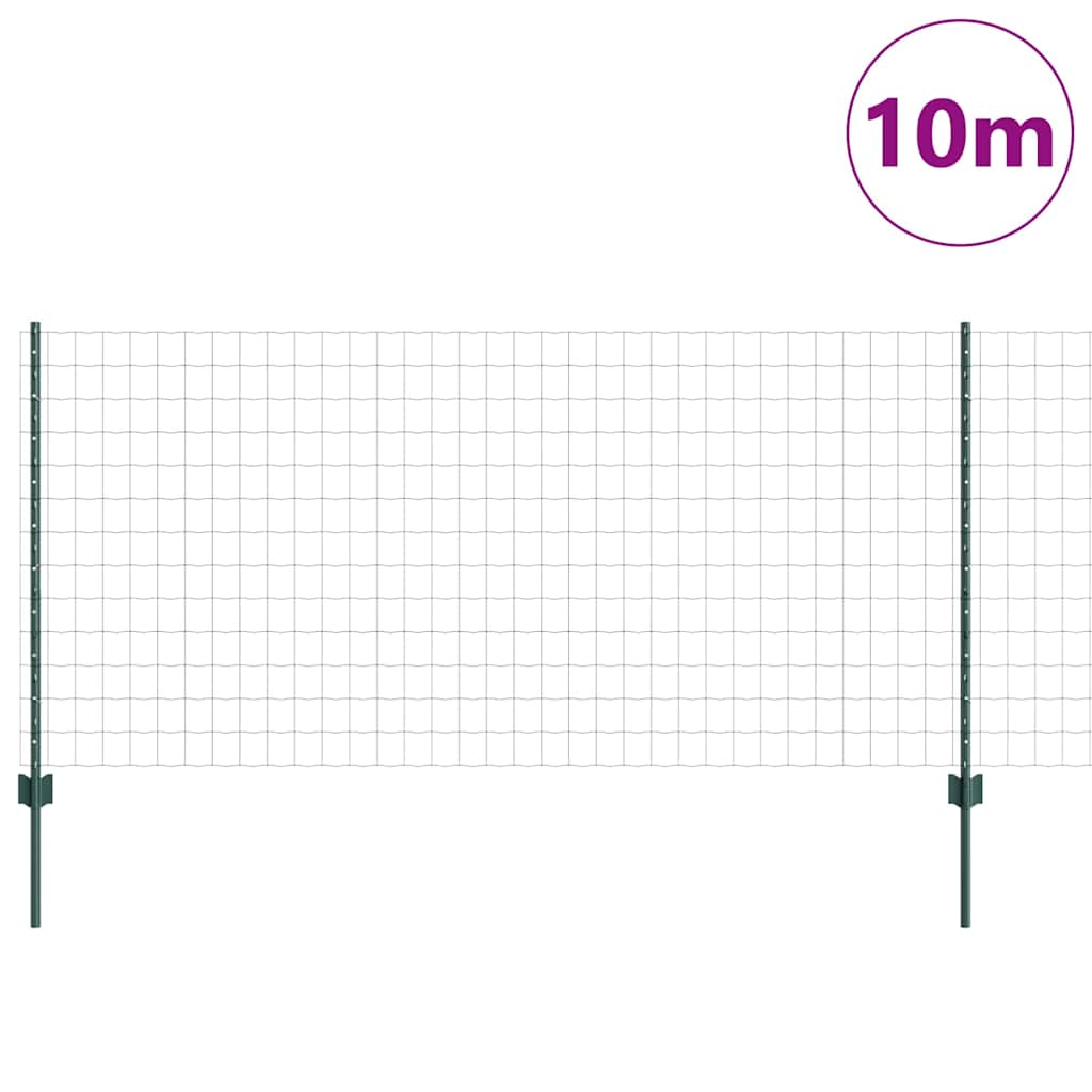 Eurohegn med stolpe 10 x 1 m PVC-belagt stål Grøn Mesh