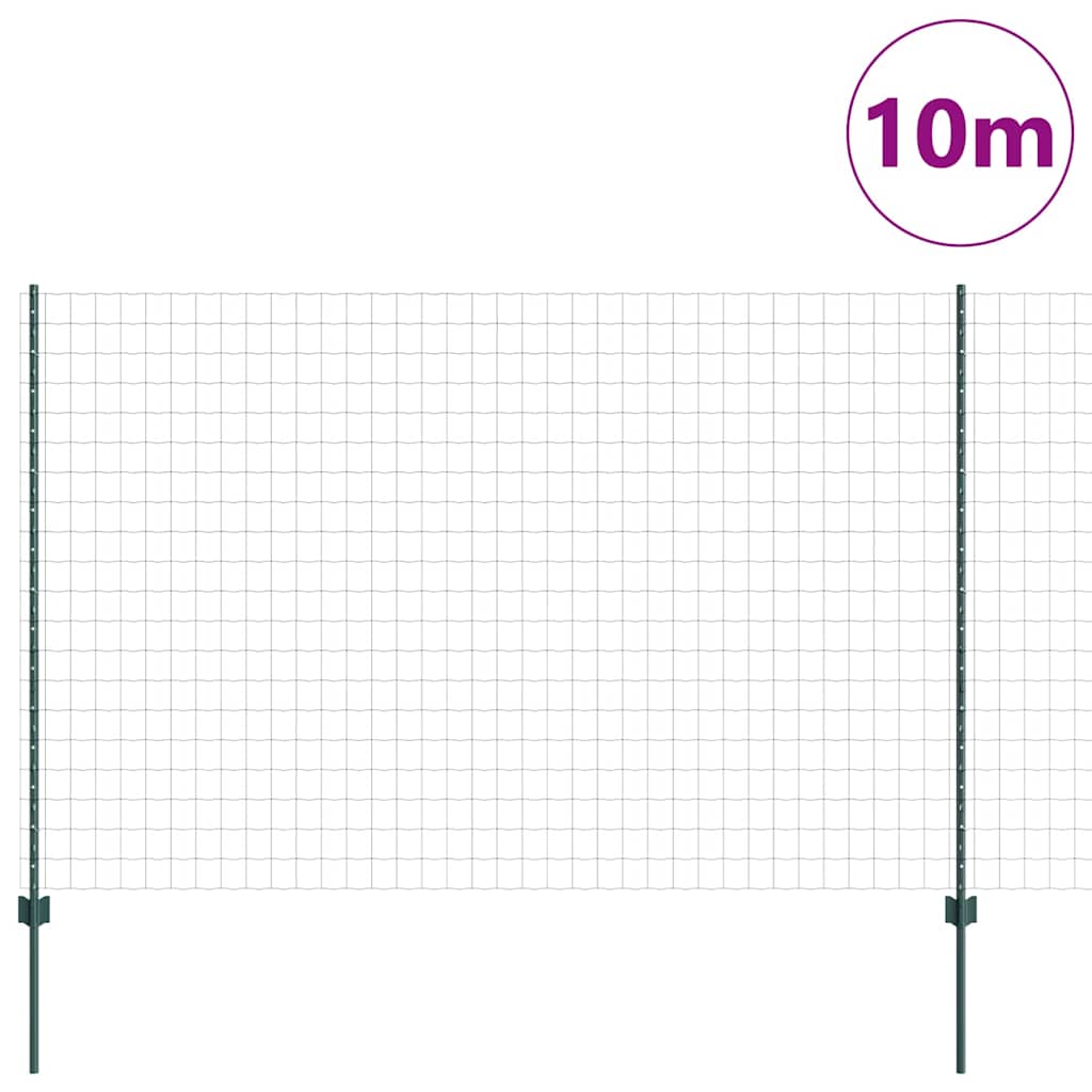 Eurohegn med stolpe 10 x 1,5 m PVC-belagt stål Grøn Mesh