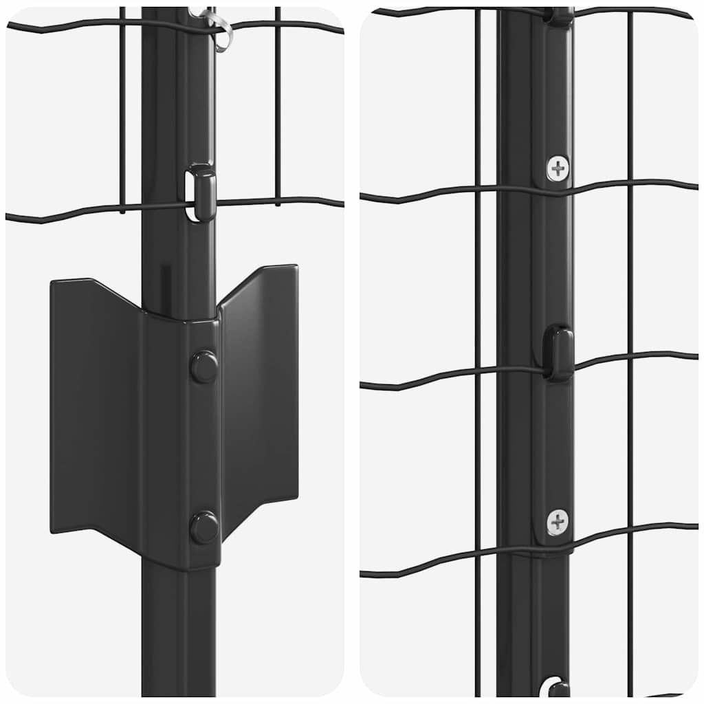Eurohegn med stolpe 10 x 1 m PVC-belagt stål Grå Mesh