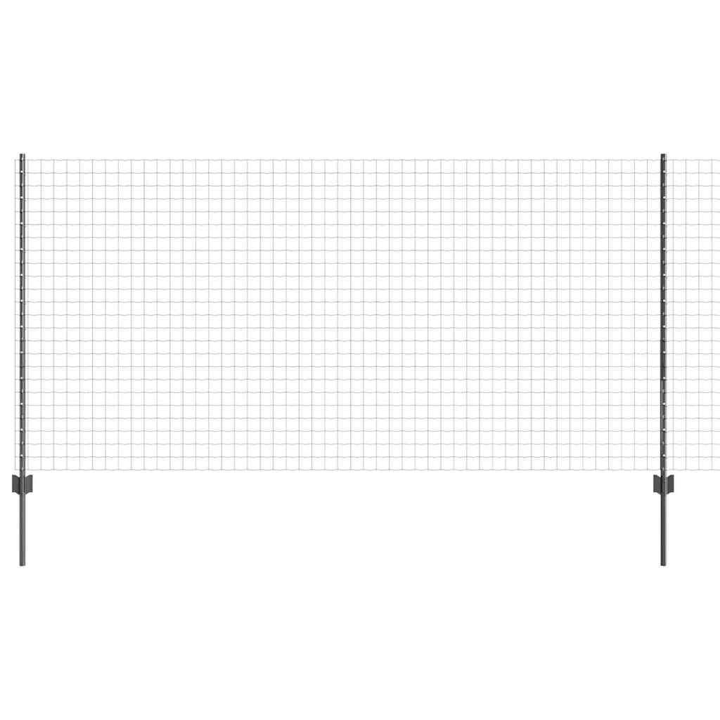 Eurohegn med stolpe 10 x 1,2 m PVC-belagt stål Grå Mesh