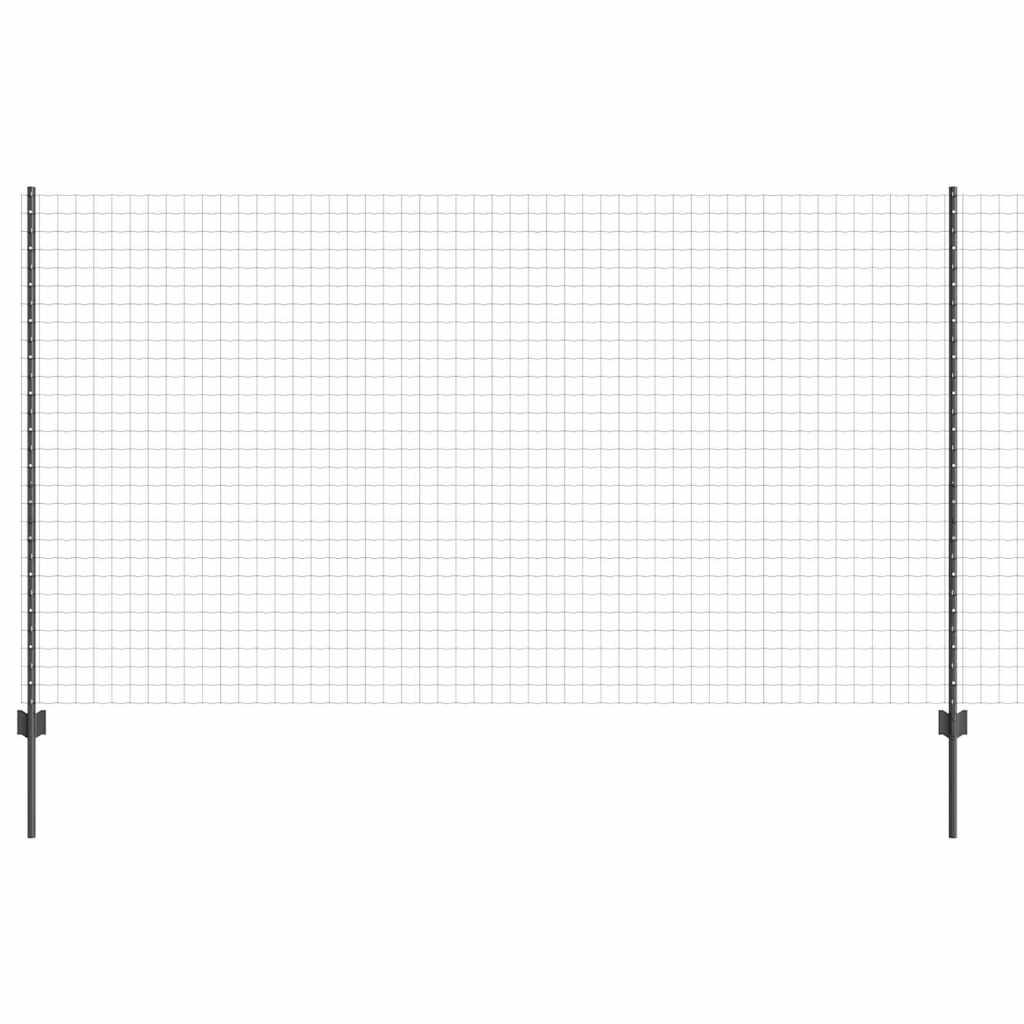 Eurohegn med stolpe 10 x 1,4 m PVC-belagt stål Grå Mesh