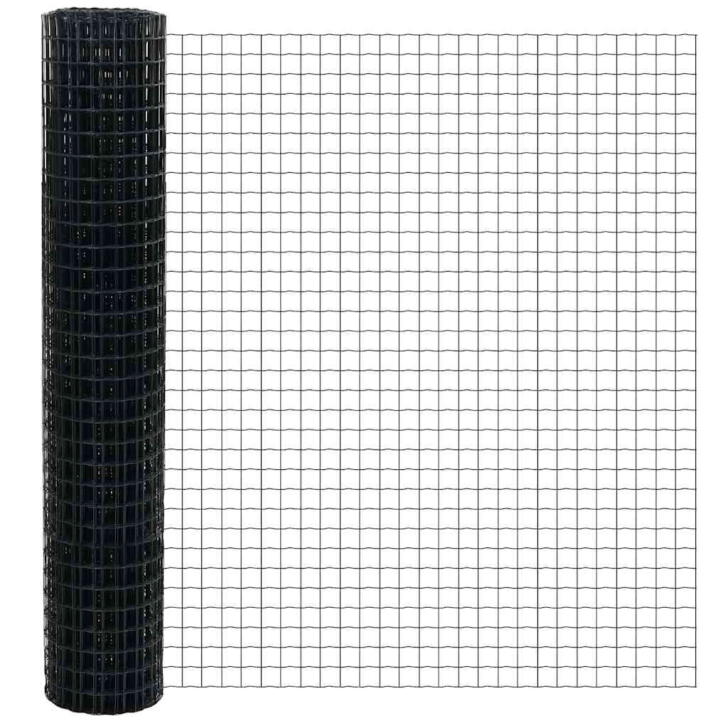 Eurohegn med stolpe 10 x 1,6 m PVC-belagt stål Grå Mesh