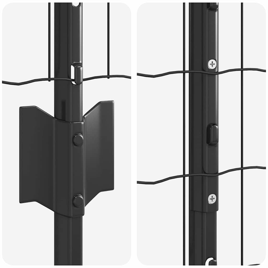 Eurohegn med stolpe 10 x 1 m PVC-belagt stål Grå Mesh