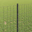 Eurohegn med stolpe 10 x 1 m PVC-belagt stål Grå Mesh