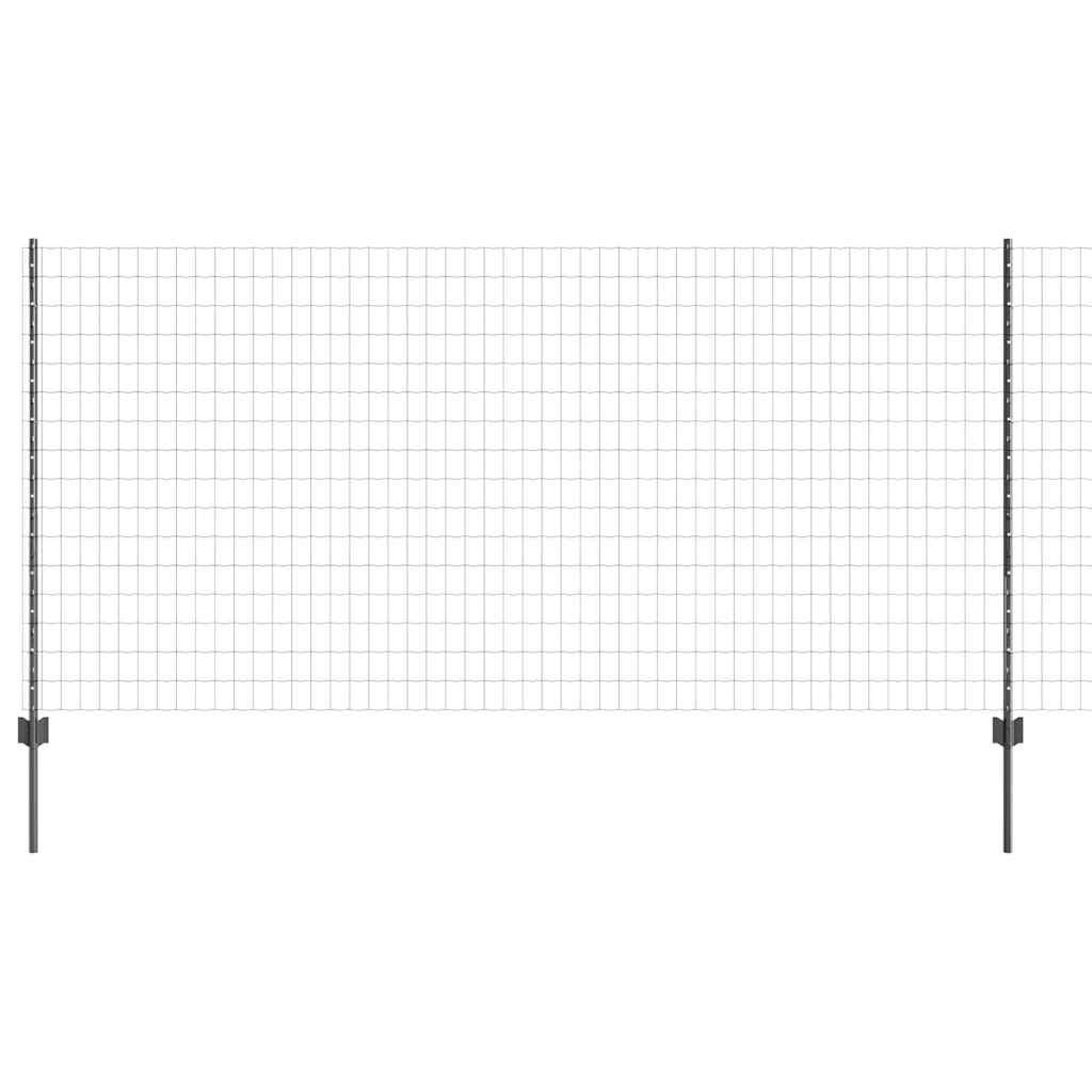 Eurohegn med stolpe 10 x 1,2 m PVC-belagt stål Grå Mesh