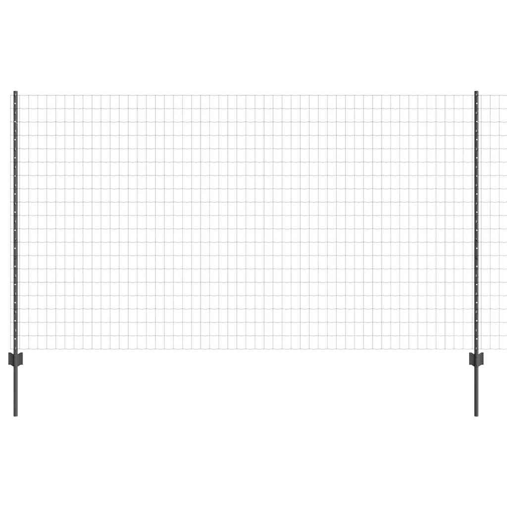Eurohegn med stolpe 10 x 1,4 m PVC-belagt stål Grå Mesh