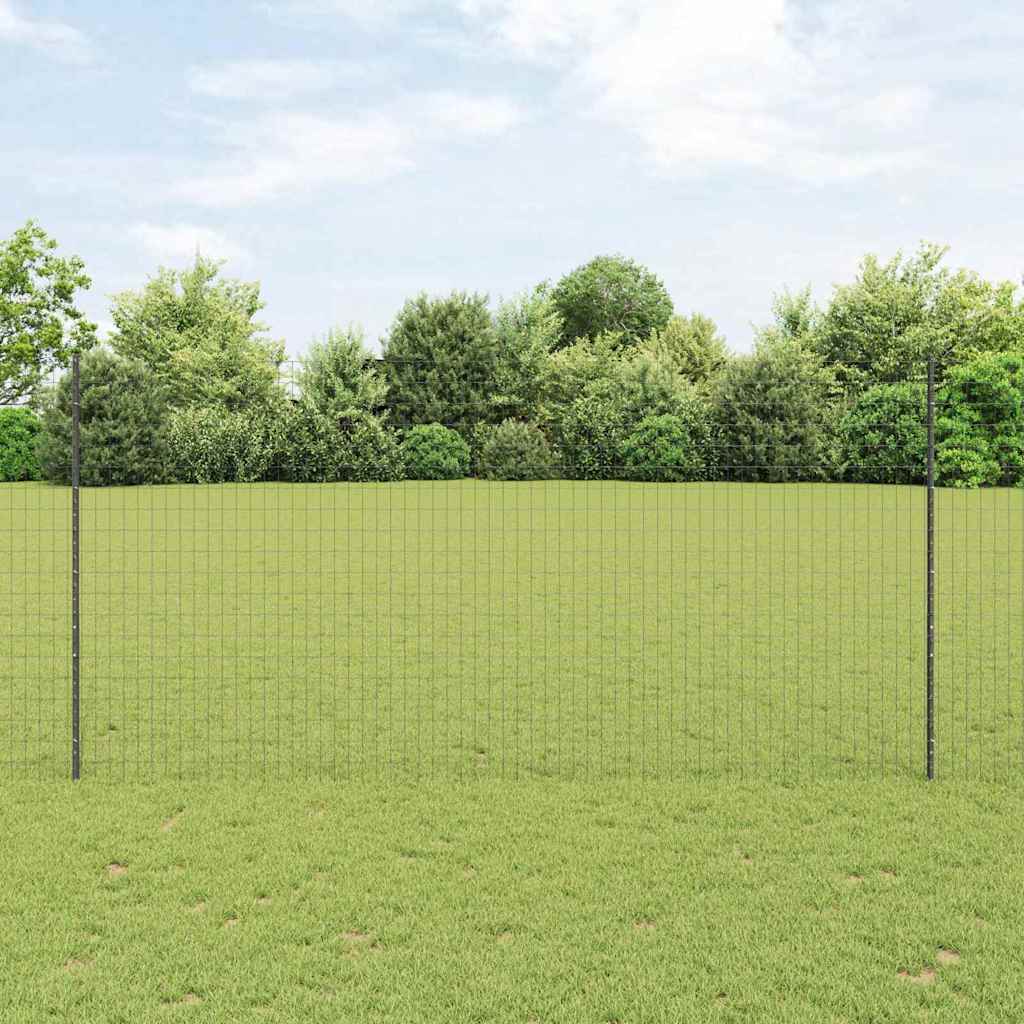 Eurohegn med stolpe 10 x 1,5 m PVC-belagt stål Grå Mesh