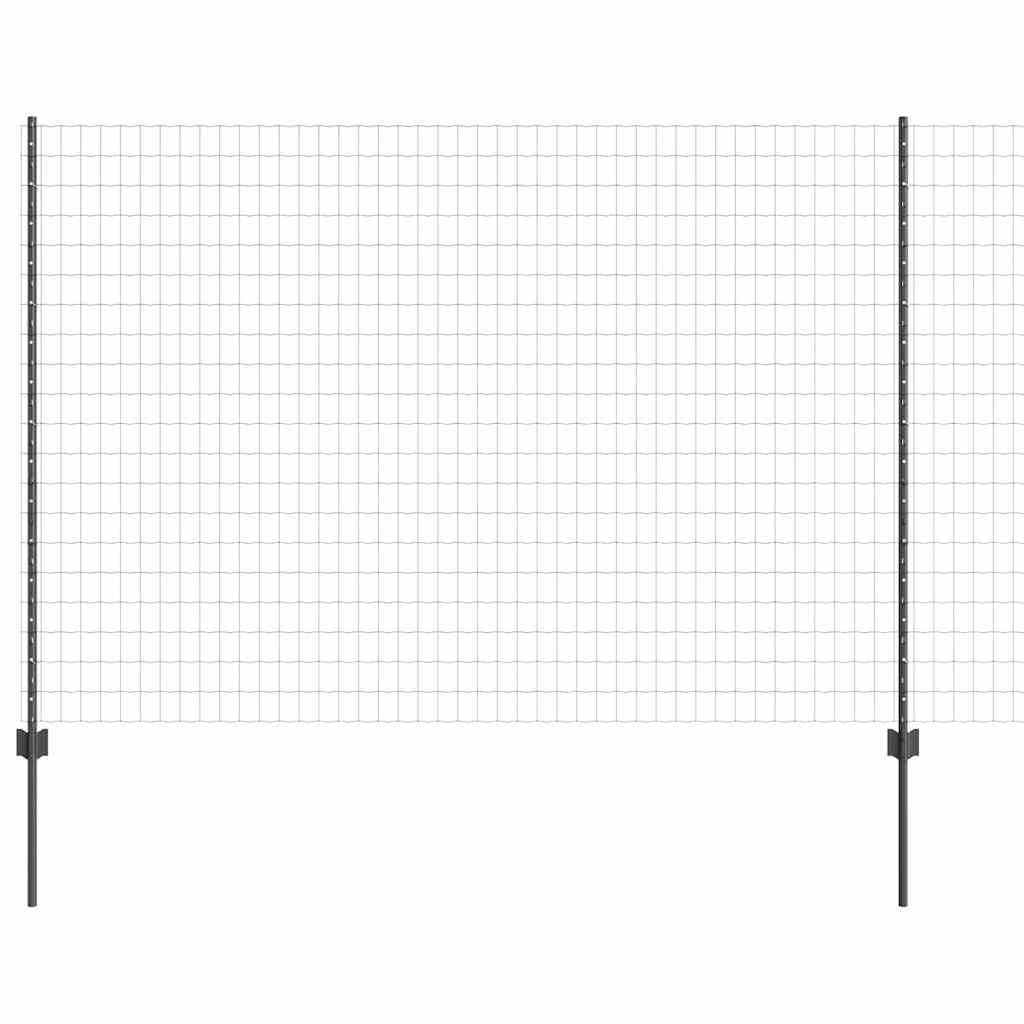 Eurohegn med stolpe 10 x 1,5 m PVC-belagt stål Grå Mesh