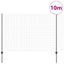 Eurohegn med stolpe 10 x 1,6 m PVC-belagt stål Grå Mesh