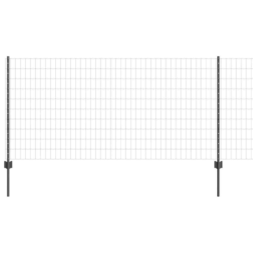 Eurohegn med stolpe 10 x 1 m PVC-belagt stål Grå Mesh