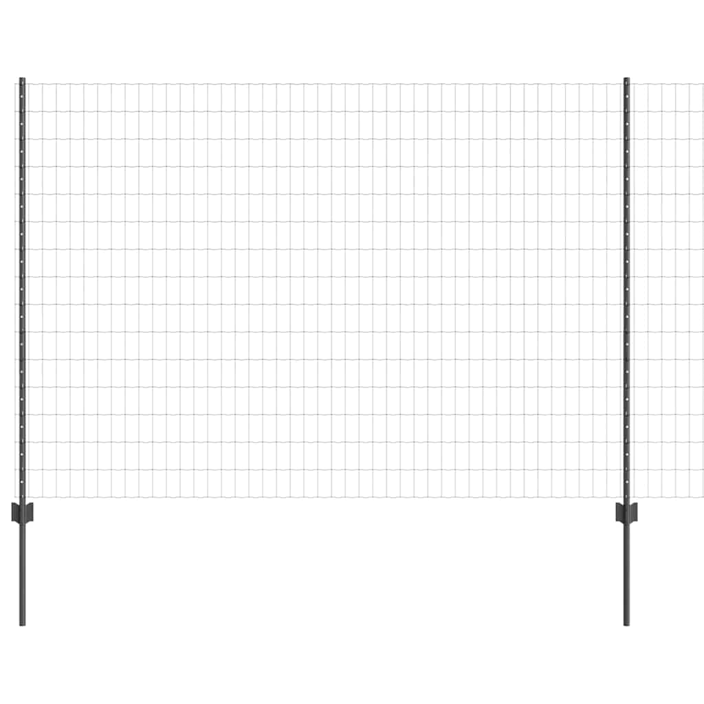 Eurohegn med stolpe 10 x 1,5 m PVC-belagt stål Grå Mesh