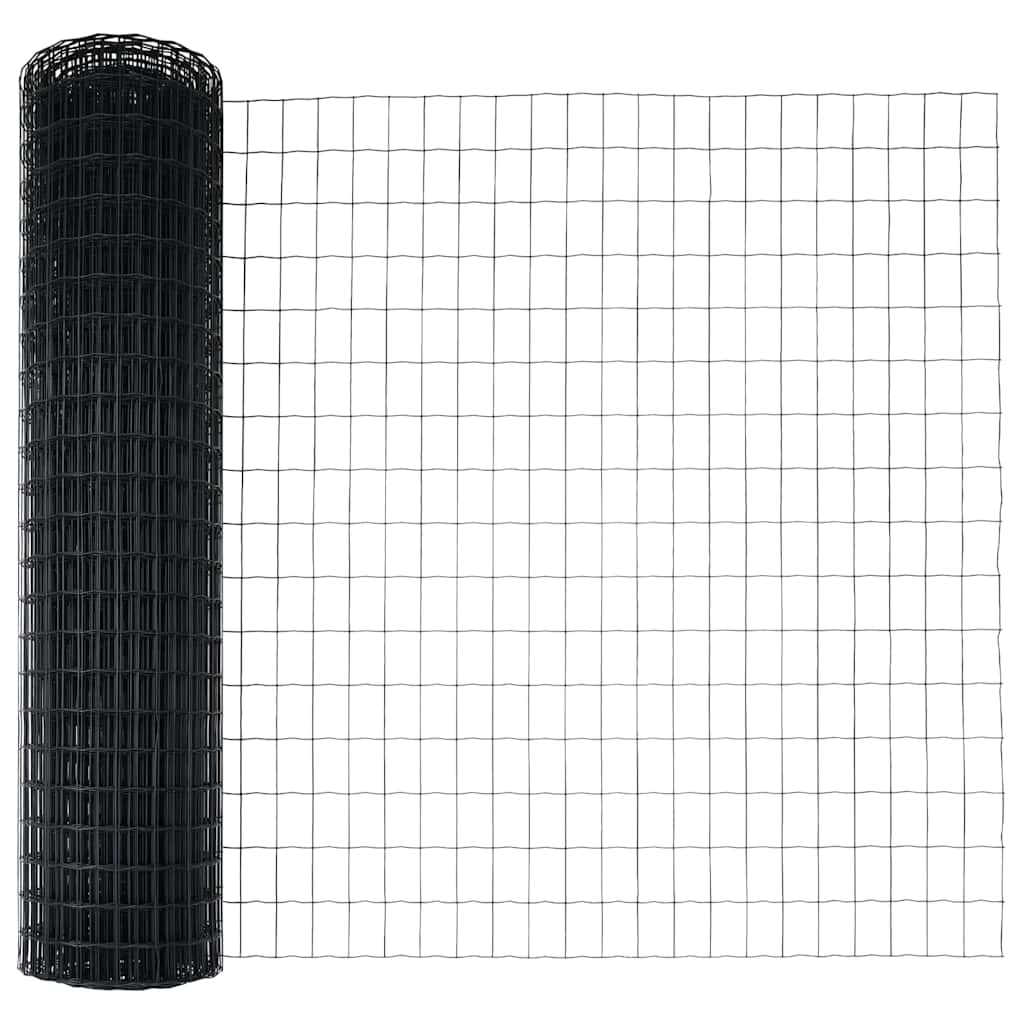Eurohegn med stolpe 10 x 1,2 m PVC-belagt stål Grå Mesh
