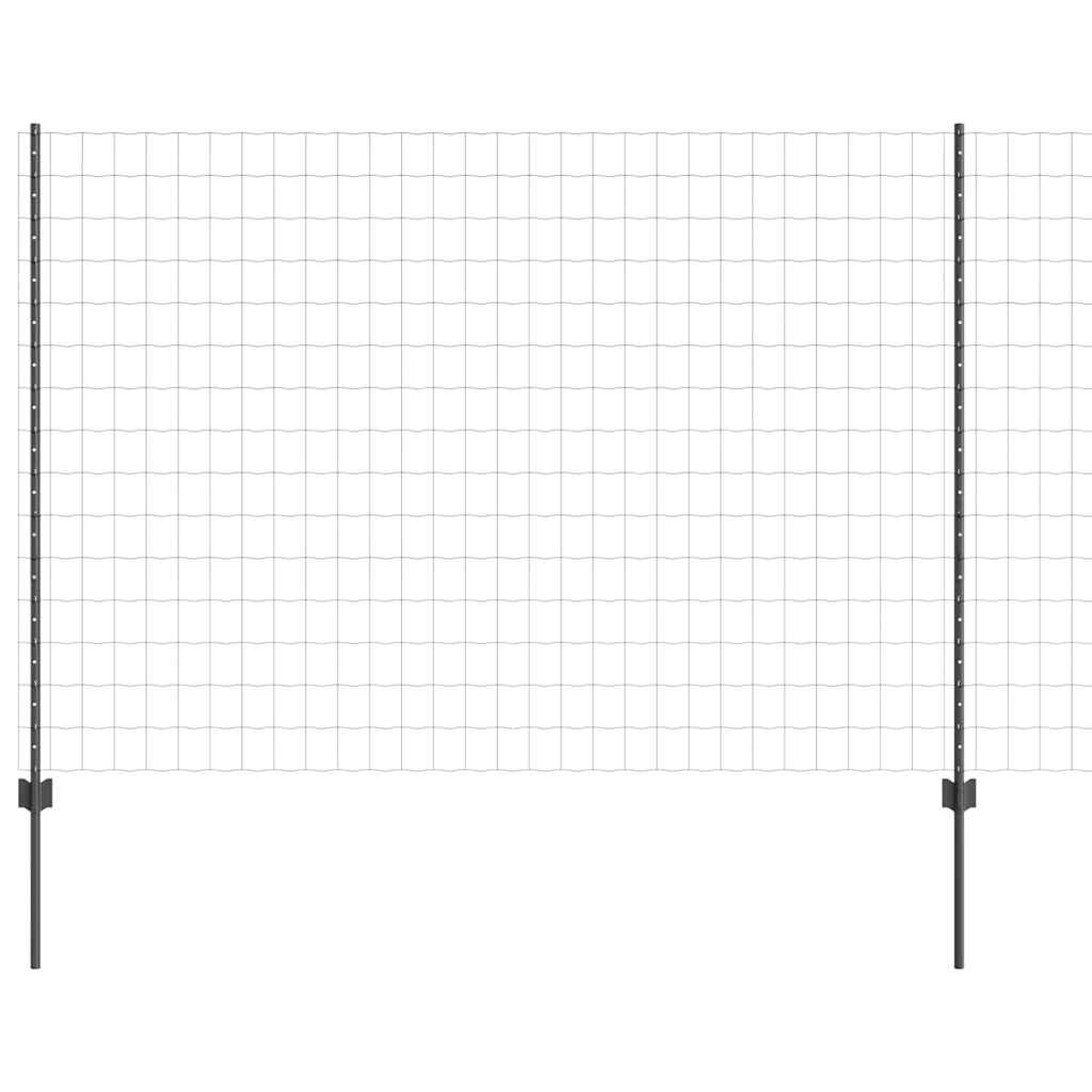 Eurohegn med stolpe 10 x 1,5 m PVC-belagt stål Grå Mesh