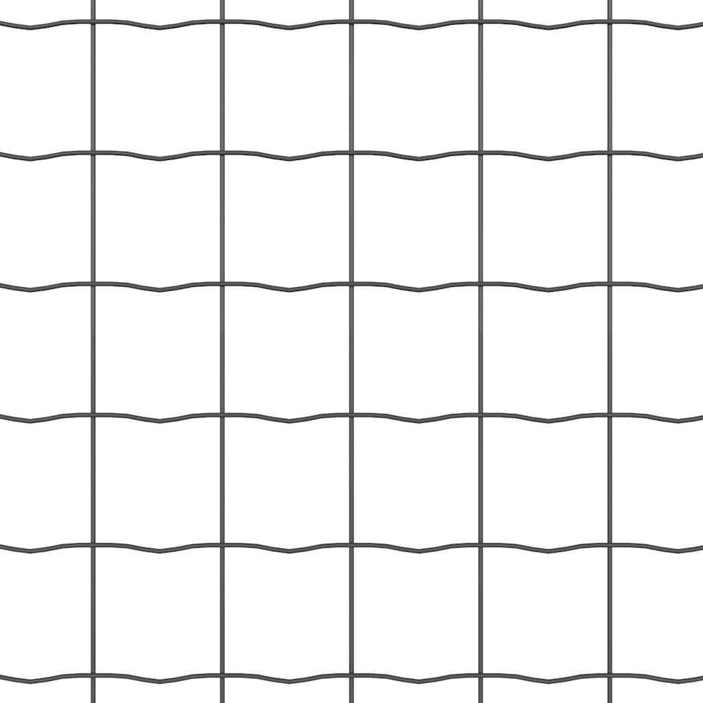 Eurohegn med stolpe 10 x 1,4 m PVC-belagt stål Grå Mesh