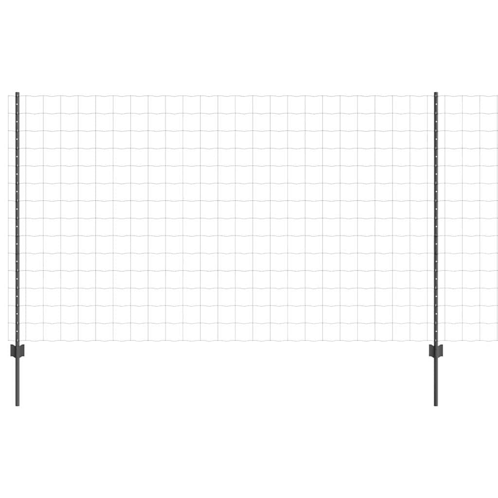 Eurohegn med stolpe 10 x 1,4 m PVC-belagt stål Grå Mesh
