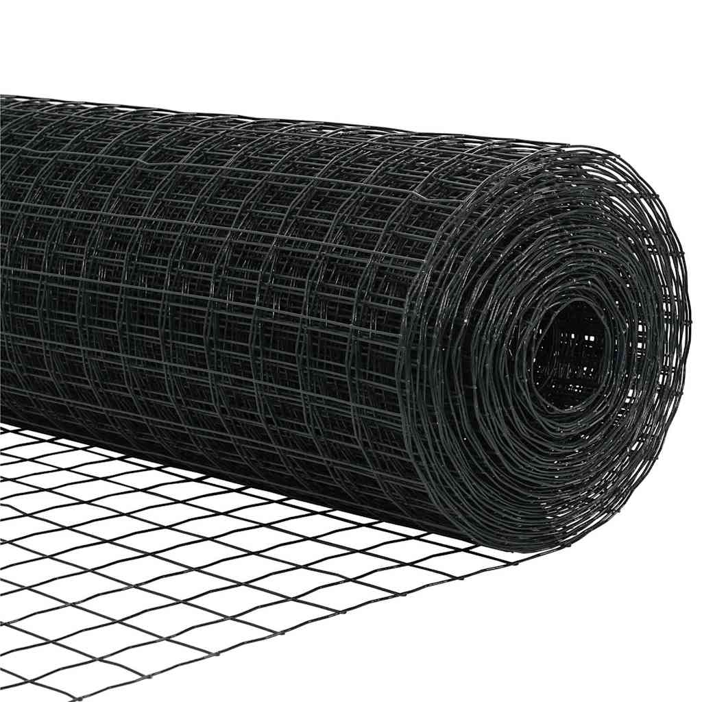 Eurohegn med stolpe 10 x 1,6 m PVC-belagt stål Grå Mesh