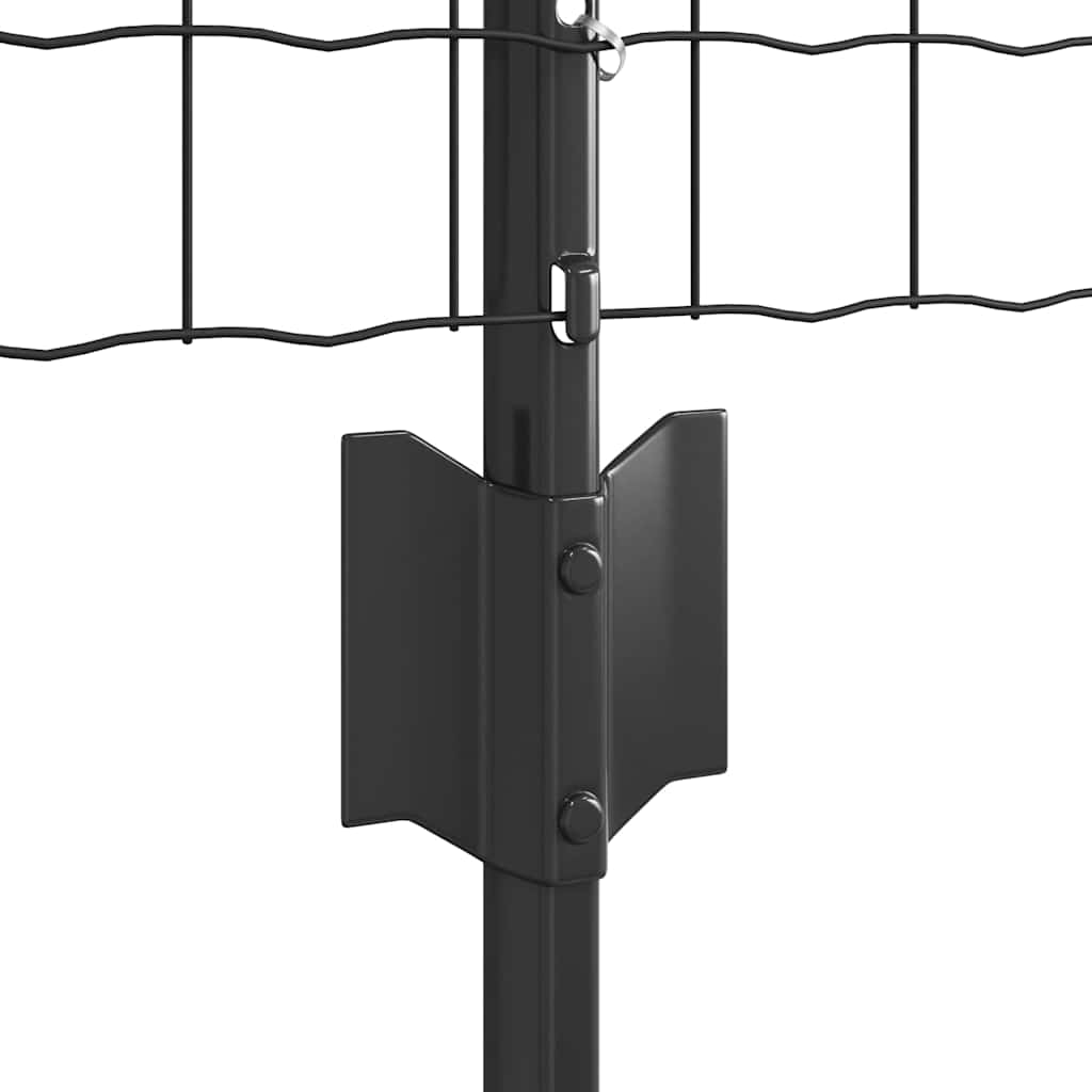 Eurohegn med stolpe 25 x 0,6 m PVC-belagt stål Grå Mesh