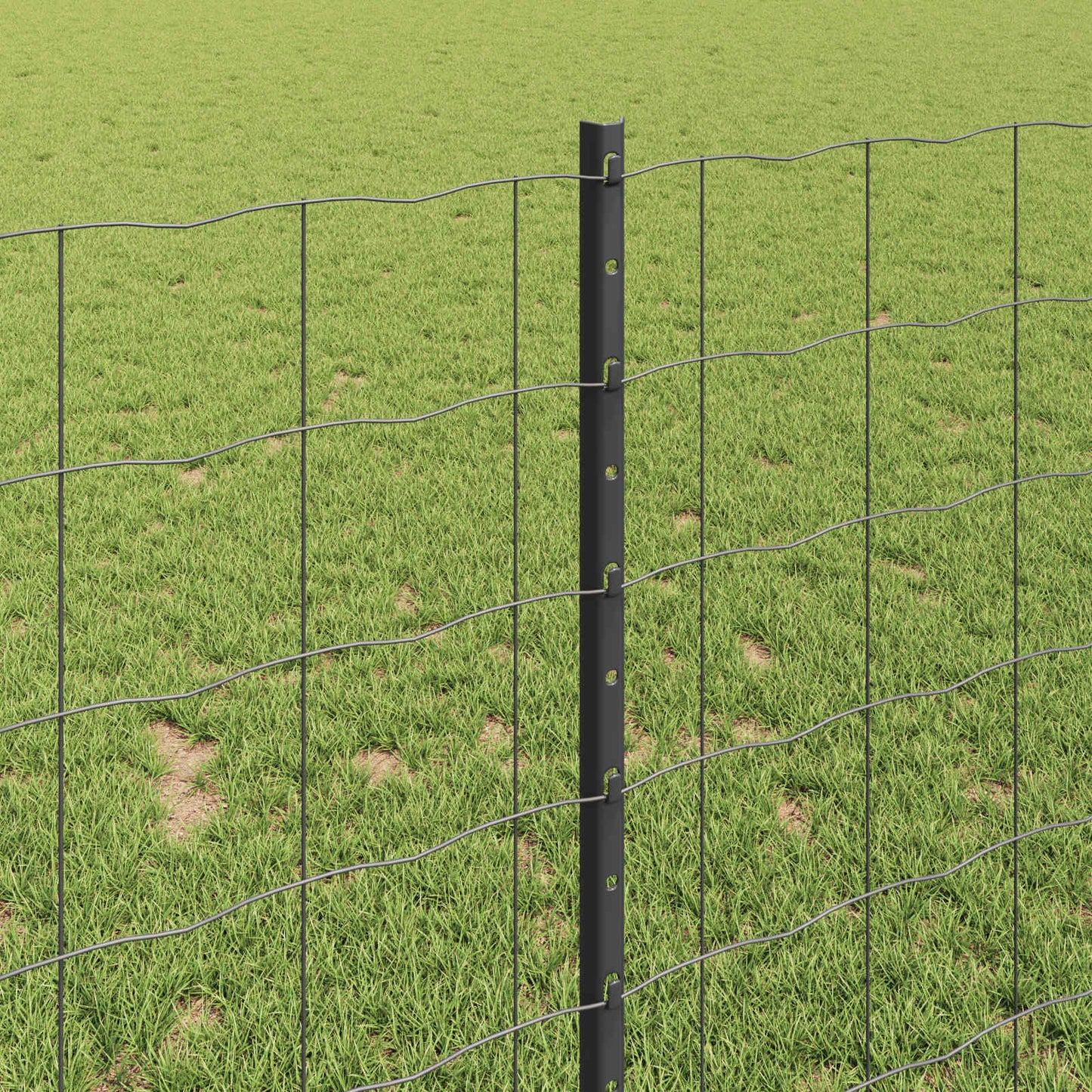Eurohegn med stolpe 25 x 1 m PVC-belagt stål Grå Mesh