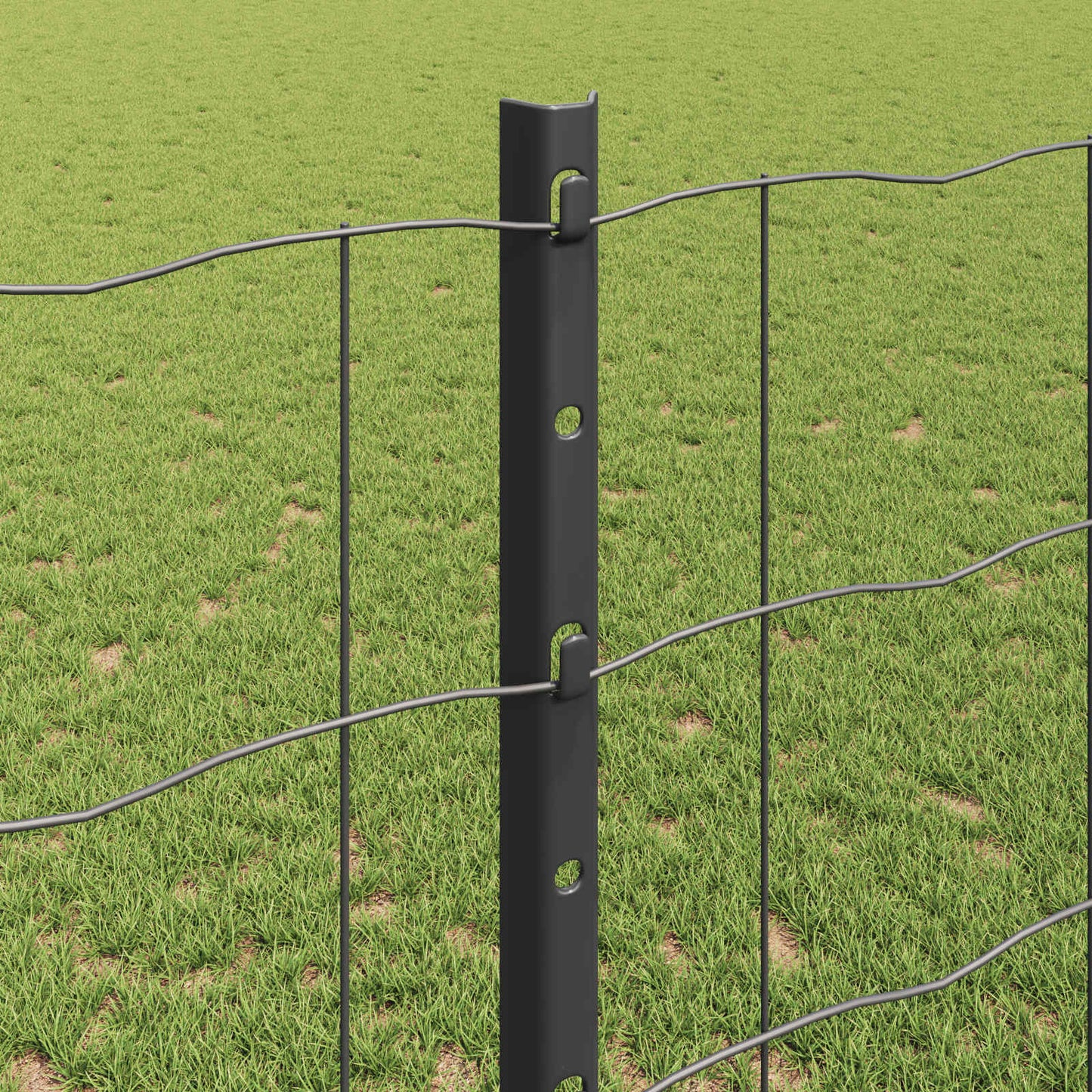 Eurohegn med stolpe 25 x 1,2 m PVC-belagt stål Grå Mesh