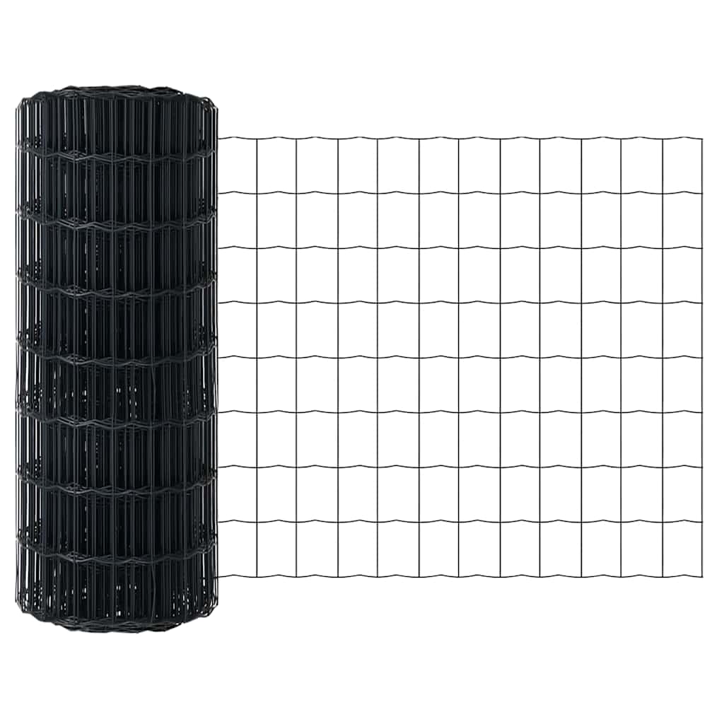 Eurohegn med stolpe 10 x 0,4 m PVC-belagt stål Grå Mesh