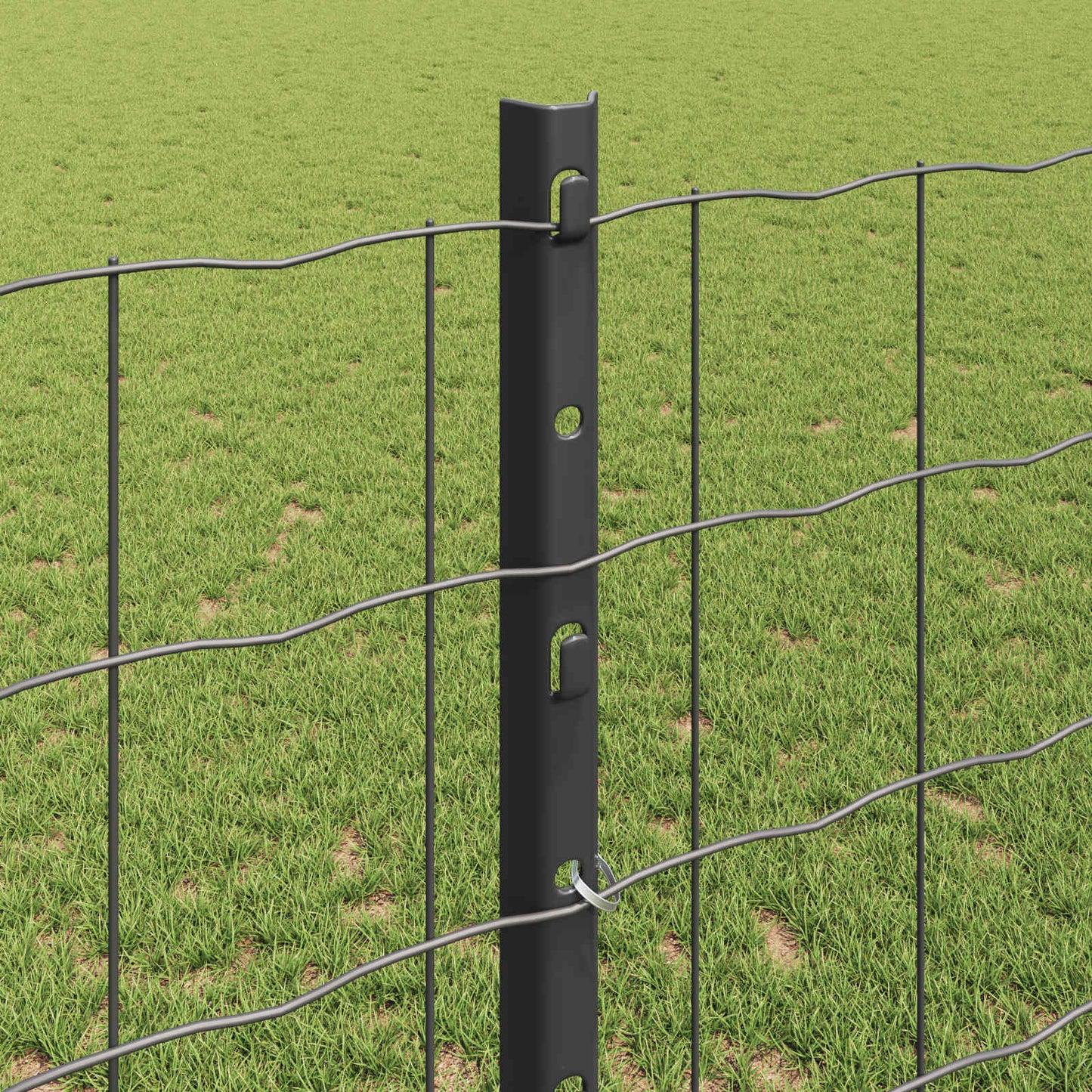 Eurohegn med stolpe 10 x 1,2 m PVC-belagt stål Grå Mesh